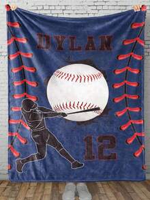 Personalized Baseball Name Custom Blanket - Soft, Warm And Customizable With Your Name - Baseball Pattern Striped Customized Name Blanket, Personalized Sports Blanket, Flannel Fleece Blanket - Multicolor - View 5
