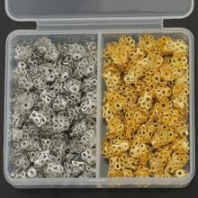 300pcs/Box Random Color Mixing + Random Color Mixing/Golden+Silvery/Golden+White K/KC Golden+Silvery/KC Golden+White K/White K+Silvery Little Cup Shaped Beads Caps For DIY Jewelry Making, Accessories & Parts