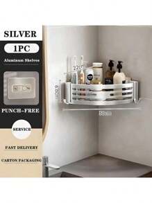 Aluminum Alloy Bathroom Shelves, Thick Punch-Free Tripod, Wall Corner Shelf, Bathroom Accessories, Shower Organizer