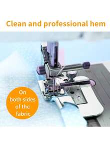 3 种尺寸卷边压脚缝纫机压脚卷边压脚套装（1/2 英寸、3/4 英寸、1 英寸）适用于 Singer、Brother、Janome 和其他低柄适配器（卷边压脚） - 銀色 - 查看 8