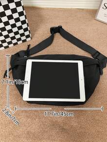 Casual Sports Bag, Large Capacity Chest Bag, Waist Bag, Black Shoulder Bag, Campus Style Bag, Summer Dad Vibe New College Student Bag, Sling Bag, Waist Bag, Fanny Pack, Multi-Pocket Casual Dad Bag, Gift, Holiday Essential, Chest Bag, Side Bag, Shoulder Bag, Gift, Holiday Must-Have, School Supplies, Backpack, Spring Study Supplies, Suitable For All, Couple Belt Bag For Men Hiking Accessories Pouch Phone Bag