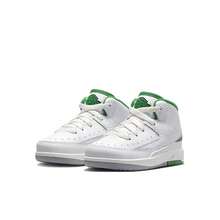Nike Zapatillas de baloncesto versátiles y de moda JORDAN 2 RETRO (PS) para adolescentes - Blanco Verde - Ver 3
