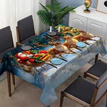 Mantel con estampado temático navideño. Manteles cuadrados y rectangulares, manteles de estilo minimalista moderno, adecuados para mesas de café, comedores, hoteles, restaurantes, fiestas navideñas en el hogar, campamentos y decoración de cocinas europeas/estadounidenses.