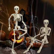 1pc Realistic Human Skeleton Prop, Horror Room Decor, Bar Haunted House Prank Display Artificial Skulls