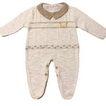 Nika Baby Baby Romper In Timeless Lightweight Knit - Beige - View 2