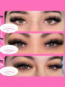 300 DIY Eyelash Extenders 50D 70D 90D Clustered Eyelashes 10-18mm False Eyelashes Cat Eye Wings Artificial Mink Soft Fur Curled False Eyelashes Long Mixed Personal Eyelash Beauty Travel Makeup Tools