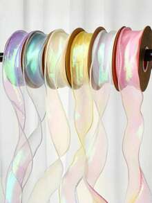 لفتان من شريط الأورجانزا ذو ذيل السمكة الأيريديسنت بعرض 4 سم، مادة رقيقة وأثيرية، شريط تغليف الزهور والهدايا والملابس والأغطية الرأس والفيونكات، شريط الزفاف، شريط الورد اليدوي DIY، شريط ديكور صندوق الكعكة والزهور، شريط سيارة الزفاف القماشية الحمراء، تغليف الهدايا، صنع الفيونكات، ديكور حفلات الزفاف والأعياد