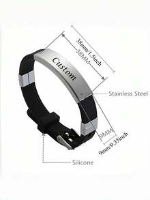 A Customizable Personalized Wristband That Can Be Printed With Exclusive Names And Numbers, Featuring An Adjustable Style Suitable For Teenagers. Ideal As A Back-To-School Gift Or Valentine's Day Gift, It Has A Pendant-Free Design And Is Stylish And Eye-Catching.,Rave Accessories - Multicolor - View 7