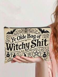 Bolsa de maquillaje con estampado divertido de murciélago y flores - Bolso gris gracioso con diseño colorido de murciélago y flores, lavable, excelente para monedas o pequeños artículos esenciales, idea de regalo navideño única, decoración y accesorios de murciélago, útiles escolares y de viaje, cosméticos, bolsa de maquillaje, organizador de maquillaje, regalo para mujeres