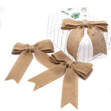 Handmade Vintage Thick Fiber Bow, DIY Decoration For Graduation Party, Wedding, Christmas, Birthday, Holiday Gift