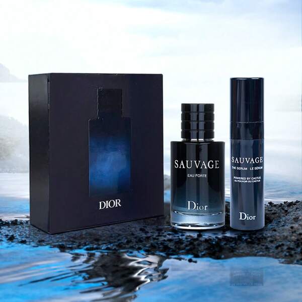 Christian Dior Dior Sauvage Eau Forte Parfum Men Mini Sample Perfume (10ml/0.34 Fl.Oz.) And Serum (5ml/0.17 Fl.Oz Gift Set  Travel Mini Size