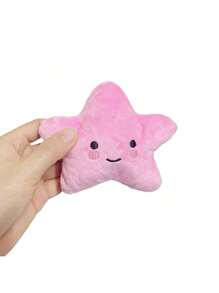 PETSIN 4 Peças Conjunto de Brinquedos de Pelúcia Fofos e Com Som para Cães e Gatos Pequenos - Designs de Pirulito, Estrela, Rosquinha e Morango - Brinquedos Interativos e Companheiros para Dormir, Brinquedos para Cães, Brinquedo de Roer para Cães, Suprimentos Interativos
