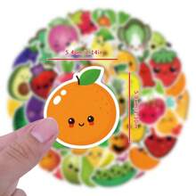 60pcs Fruit Cartoon Graffiti Sticker, For Decorating Stationery, Cup, Suitcases, Mobile Phone, Notebook