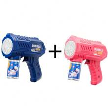 Pistola de burbujas con estilo mecánico de 10 orificios, creador automático de burbujas con luz LED, apropiado para juego con agua interior/exterior, fiestas y regalos de cumpleaños (pilas y solución de burbujas no incluidas)