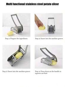 1 pièce Coupe-fruits en acier inoxydable, machine à couper les légumes, trancheuse de pommes de terre, coupe-frites, hachoir à pommes de terre, râpe à légumes, hachoir à oignons, robot culinaire, hache-viande robuste pour pommes de terre, carottes, concombres, ustensile de cuisine, accessoire de cuisine