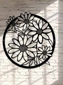 1 Stück Eisen Chrysantheme Wandskulptur - Eisen Blumen Wandkunst Dekoration, Innen Außen Garten Hof Wandkunst, Wohnzimmer Balkon Zaun Akzent