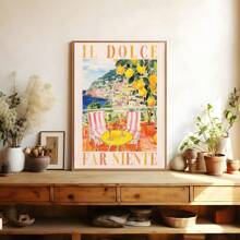 1 Stück - 3 Stücke/Set Leinwandkunst Italienische Stadt Amalfi Küste, Reiselandschaft Poster Wandbild Kunstdruck für Wohnzimmer Schlafzimmer Heim Dekoration