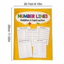 28 páginas Libro de ejercicios de línea numérica de 0 a 20 para suma y resta, materiales de aprendizaje de matemáticas, juegos de lectura, adecuado para niños, actividades de educación preescolar, ejercicios, práctica de conteo de dígitos, cuaderno de trabajo de matemáticas de jardín de infantes y primaria, libro de práctica aritmética - Multicolor - Ver 4