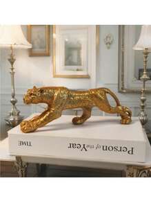 5pcs Assorted Color Resin Leopard Sculpture, Home Decor Animal Figurines, Ideal For Living Room, Desk, Cabinet, Holiday Gifts And Tabletop Decoration