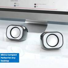 HP مكبر صوت للألعاب RGB بمنفذ USB للكمبيوتر، مكبر صوت فرعي للكمبيوتر المحمول، جهاز بث عالمي، تأثير إضاءة، جهاز كمبيوتر مكتبي، لعبة، صوت وفيديو، قطعة أثرية DHS-2111 باللون الأسود