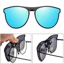 Summer Beach Vacation Reversible Color Clip-On Cat Eye Eyeglasses, Elegant UV Protection Lenses For Fishing, Driving, Travel, Photography, Fit For Couples, Compatible With Multiple Frames