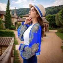 1 chiếc khăn choàng tay dài chống nắng bằng vải chiffon in họa tiết Paisley dành cho nữ, kiểu dáng thời trang mới, mỏng nhẹ, thích hợp cho hoạt động ngoài trời, du lịch, đi biển, nghỉ lễ. - nhiều màu - Xem 14