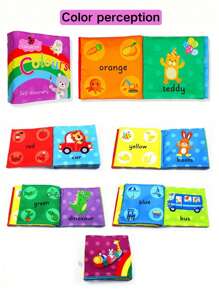 0-3 Years Old Baby Three-Dimensional Cloth Book With Bright Colors, English Letters, Numbers, Colors And Graphics, Cognitive Enlightenment Educational Toys, Baby Early Education Toys, Tear-Resistant Paper With Sound