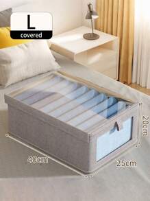 1 pieza Caja de almacenamiento de ropa con tapa, organizador de cajón de armario para ropa y pantalones, caja de visibilidad transparente con capas