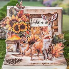 150Sheets/6bag Sticker Set, Forest Travelogue Series, Retro Forest Animal And Plant Hard Card Stickers, Scrapbook Supplies Notebook Accessories, Decorative Notebook Photo Frame Phone Case Water Cup Garbage Magazine Stationery Box DIY Personalized Stickers School Supplies,Back To School