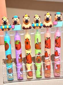 1 支/3 支/7 支 Capybara 彩色荧光荧光笔，颜色和款式随机，鲜艳的色彩适合日记，每支笔配有 3 种不同颜色的荧光笔，快干细笔尖，艺术马克笔，永久防水轮胎涂鸦笔，学校用品，返校