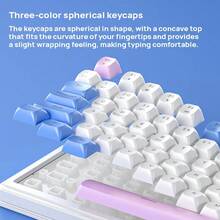 HP K360 Keyboard Mouse Combo / Single Keyboard 98-Key Mori Style Backlight Low Saturation Green Light Design, Silent Keys + Minimalist Office, Laptop & Desktop Compatible, White/Purple/Red[Wireless 3-Mode] - White Purple Red [wireless Three-mode] - View 4