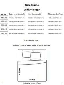 4pcs Bedding Set, Double-Sided Printed Duvet Cover, Flat Sheet, And 2 Pillowcases, Soft Brushed Microfiber, Durable And Fade-Resistant, Antimicrobial, Warm And Cozy, Suitable For Bedroom, Guest Room, Dorm - Keep an Appointment - View 8