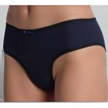 Panty Básico de Algodón con Moño Decorativo - Corte Bikini - Azul Marino - Ver 3