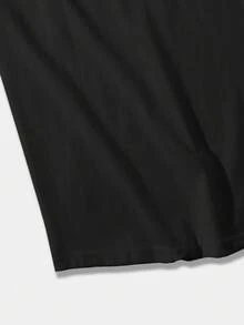 休闲男士宽松背心，创意图案，百搭日常穿着，宽松休闲版型，独立风格 - 黑色 - 查看 7