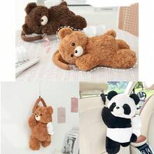 1 hộp đựng khăn giấy hình gấu bông dễ thương, giá treo khăn giấy sáng tạo đa chức năng di động cho ô tô, nhà, phòng ngủ, hộp đựng khăn giấy hoạt hình để bàn - nhiều màu - Xem 2