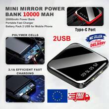 Batería externa portátil de 10000mAh, cargador rápido con 2 puertos USB 5V/2.4A, adecuado para vacaciones de verano, viajes al aire libre/camping y respaldo de emergencia, regalo para familia, amigos y cumpleaños, con indicador de carga portátil