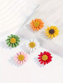 1 件/4 件雏菊花胸针，多功能装饰，适用于女士衬衫、西装外套、防闪光别针、包、帽子和配饰背包，适用于学校办公室配饰夹克珠宝圣诞节万圣节衣服别针有趣可爱的教师礼物服装配饰包饰 - 彩色 - 查看 11