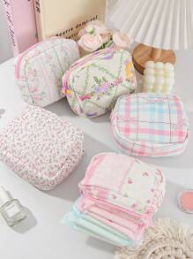 1 Peça Bolsa de Armazenamento Mini com Estampa Fofa e Doce com Zíper para Maquiagem, Viagem, Armazenamento, Cosméticos, Moedas Soltas, Armazenamento de Batom, Absorventes, Armazenamento Diverso, Cartões, Armazenamento de Cabelo, Vários Presentes de Feriado, Essenciais de Viagem, Férias, Suprimentos de Armazenamento e Organização de Volta às Aulas, como Presente para Amigos, Esposa, Dia dos Namorados, Bolsa de Verão Escolar, Bolsa de Viagem para Mulheres, Necessaire de Maquiagem para Viagem