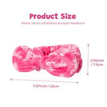 Miniso Barbie Collection Alphabet Printed Hair Bands, Cute Home Facial Hair Bands Bathroom Decor Summer - Pink - View 7