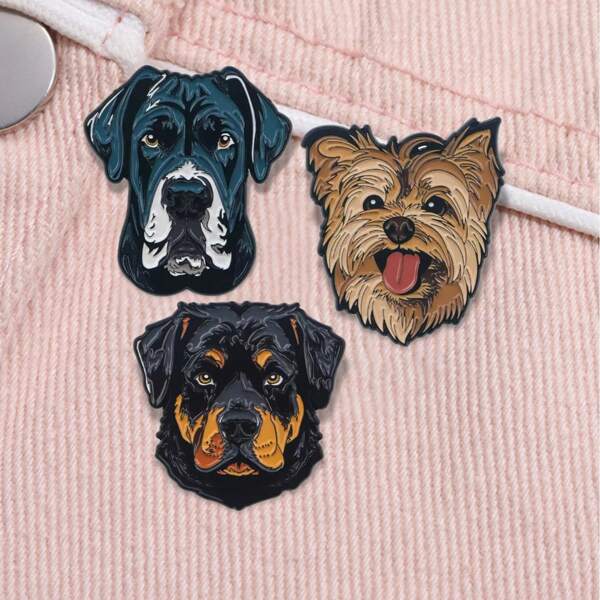 Disney 1pc Disney Accessories, Couple Summer Dog Cartoon Metal Brooch Badge, Creative Bag, Clothing, Shoes Decor, Badge, English Ornament Backpack For School