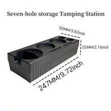 1 pieza Estación de prensado de espresso, Estera para tamper de espresso, Soporte para portafiltros de café de 51/53/58mm, Tamper y distribuidor de plástico, Caja organizadora de 3 en 1 de accesorios de espresso para herramientas de barista en mostradores/tiendas/mesas de trabajo