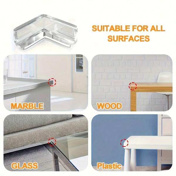 8pcs/16pcs Dual-Sided Silicone Furniture Corner Guards, Shock-Absorbing, Non-Slip, Quiet, Easy To Move - Suitable For High-Strength Adhesive Gel, Applicable To Tables, Furniture, Glass Cabinets, Etc. School Supplies,Back To School