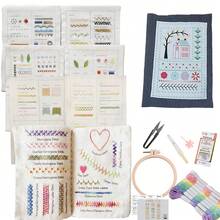 LAMYA DIY Embroidery Starter Kit, Portable Embroidery Companion Suitable For Beginners And Experts, Includes Step-By-Step Sewing Project Manual And Creative Stitching Techniques, Cross Stitch Set, Detailed Stitching Instructions - White - View 15