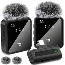 Wireless Microphone For IPhone,For Android,For Camera,Microphone,Wireless Lavalier Microphone,Mini Microphone,Noise Canceling Lapel Mic For Interview Video Podcast