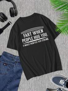 Camiseta divertida de pedos, regalo gracioso para abrazar - Camiseta única para amigos y familiares - Camiseta de algodón suave de manga corta para adolescentes y adultos - Negro - Ver 1