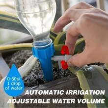 1/10 stuks automatische plantenbewateringsapparaten, irrigatiesysteem voor bloemen en planten, verstelbare slouchy person-bewateringsapparaten, zelfsproeiende koppen, schakelaar voor langzaam vrijkomende regelklep, geschikt voor buiten- en vakantieplanten, willekeurige kleuren