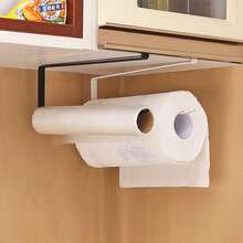 Wall-Mounted Kitchen Paper Towel Holder, Cabinet Paper Towel Rack, Hole-Free Towel Hanger, Iron Cling Film Storage Rack - Multicolor - View 8