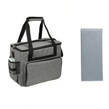 Bolsa de almacenamiento acolchada de tela gruesa con bolsillos de malla elástica, estuche de transporte para máquinas de coser domésticas de marcas como Brother y Singer - Organizador de suministros para manualidades - Multicolor - Ver 9