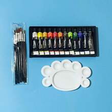 12/24/36 Farben Acrylfarben, Glas Malfarben Kunstbedarf reich an Farben und vielseitig zum Malen, 12 ml / 0,41 Unzen pro Tube, wasserbasierte Farbtube, geeignet für Leinwand, Holz und Basteleien - professionelle Künstlerbedarf, geeignet für Profis, Studenten und Erwachsene, Muss-haben für das neue Schuljahr, Einschulung, Schulmaterial