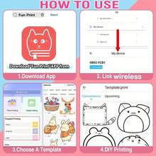 迷你贴纸打印机，带迷你打印纸卷的便携式热敏打印机，兼容 iOS 和 Android 的无墨打印机，可自由裁剪的小型袖珍打印机，可用于记录笔记、图片、标签、备忘录，是送给家人和朋友的绝佳礼物